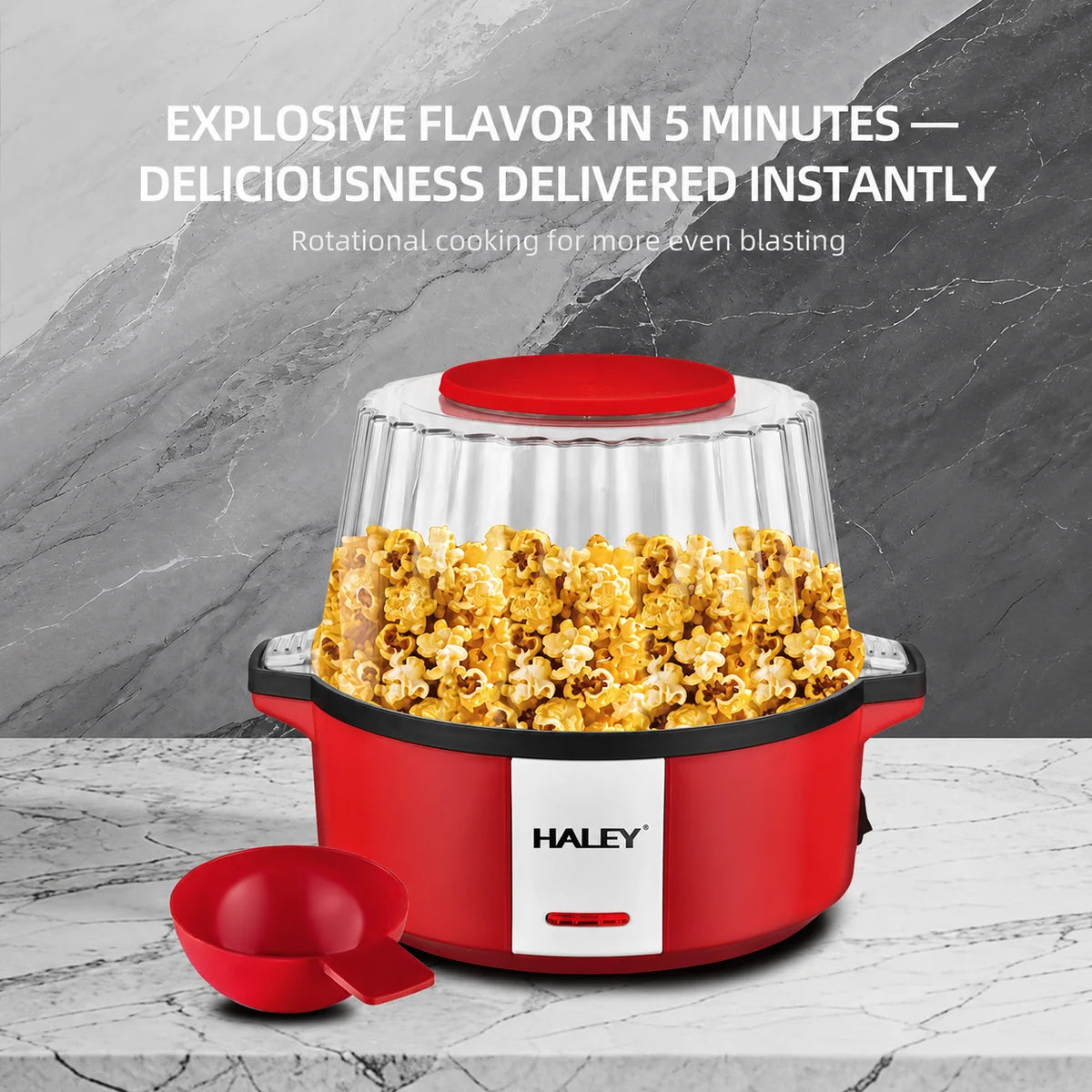 HALEY Vezi toate produsele Aparat pentru Popcorn HALEY® HY-6202, 700W, 60g, Tehnologie cu Aer Cald, Fără Ulei, Popcorn în 3 Minute