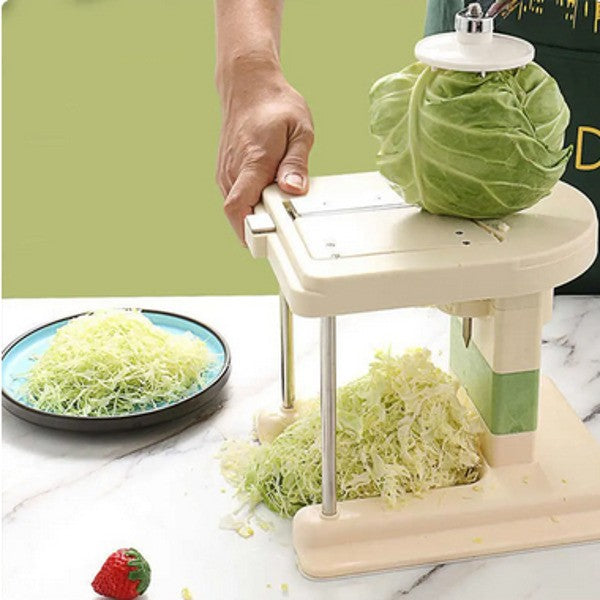 Masina Manuala pentru Maruntit Varza, cu Maner Rotativ, Lame din Inox, Corp din Plastic, pentru Legume si Fructe, 20 x 20 x 15 cm, Alb, Dara