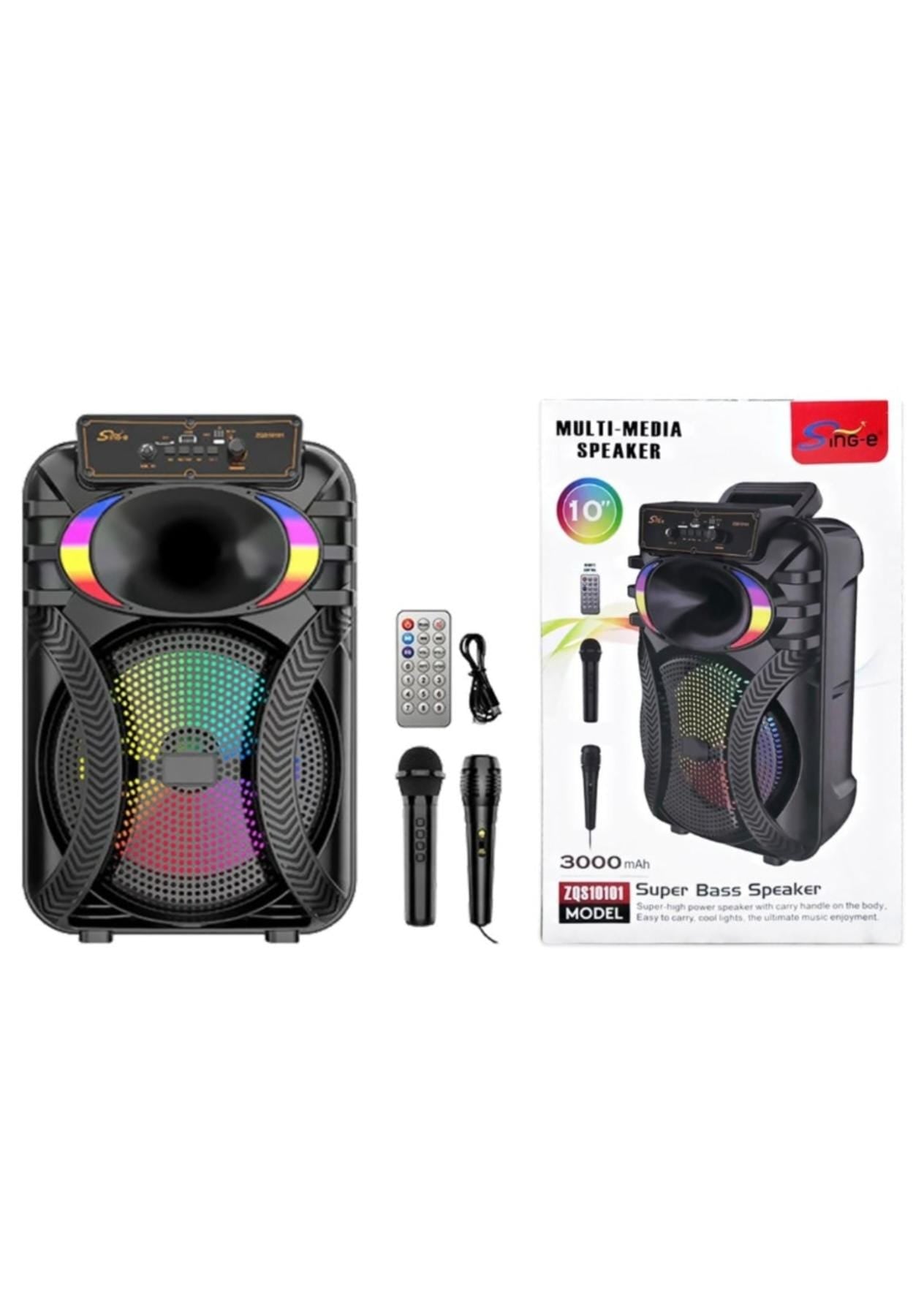 Boxă portabilă Jack ZQS 10101, Bluetooth, 20000W, LED RGB, 10 inch, 29,7x24,3x45,2cm