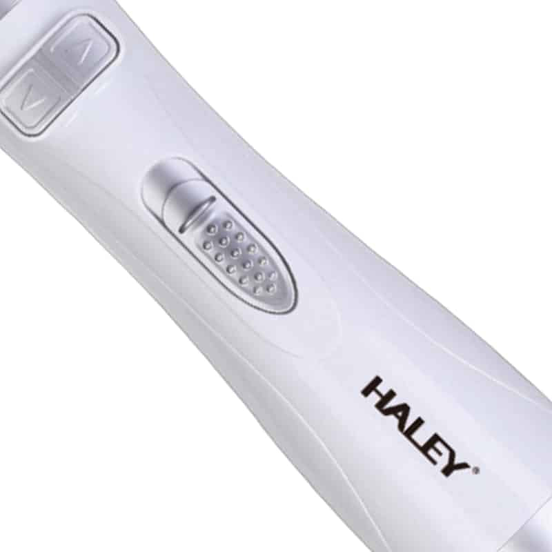 Perie Rotativă HALEY 1000W – 2 Perii, Încălzire Rapidă, Modelare de Durată, Protecție Păr, Inveliș Ceramic, Alb/Argintiu