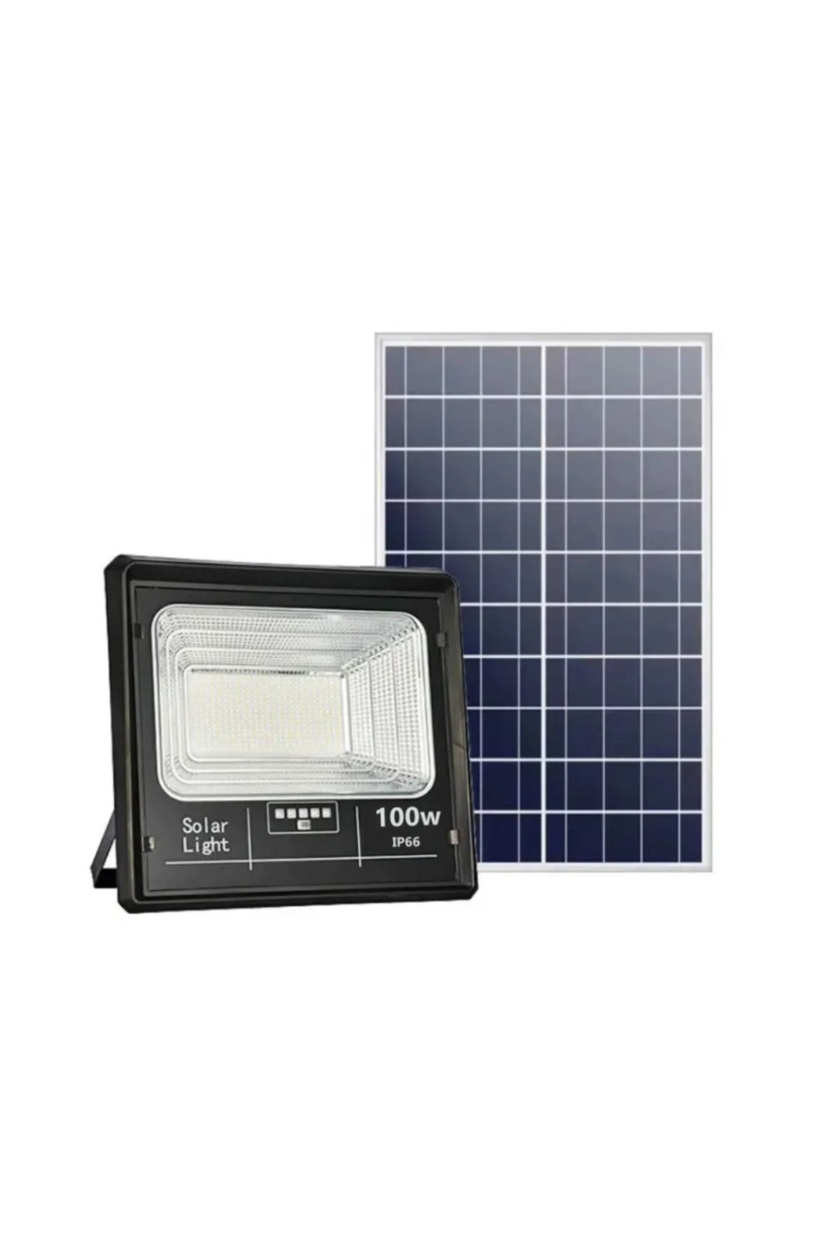 Proiector Solar Jortan 100W IP66 cu Indicator Baterie si Telecomanda 6500K