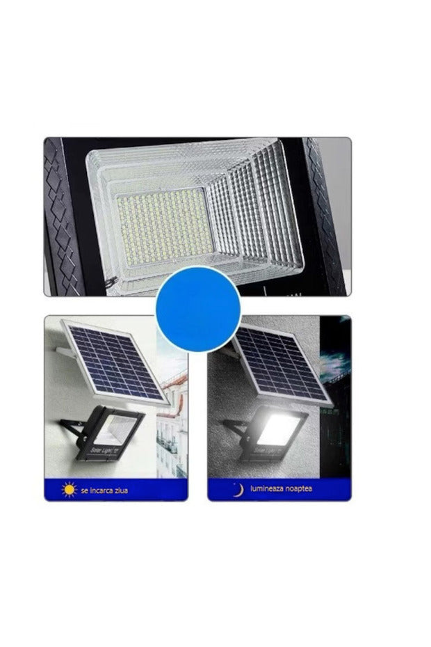 Proiector Solar Jortan 100W IP66 cu Indicator Baterie si Telecomanda 6500K