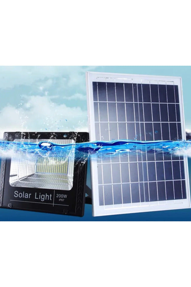 Proiector Solar Jortan 200W IP66 cu Indicator Baterie si Telecomanda 6500K