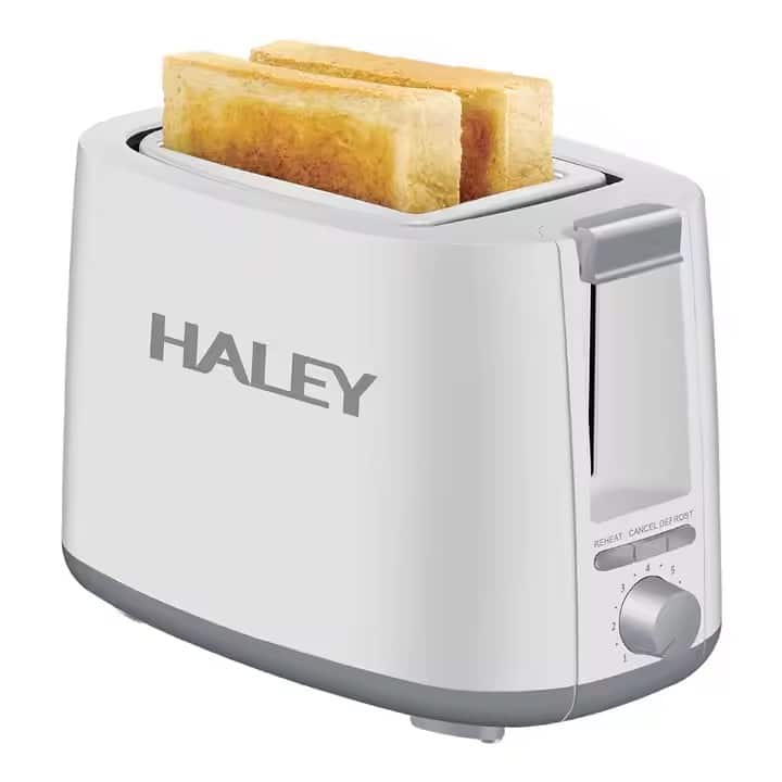 Prajitor de Paine HALEY, 2 Felii, 750W, Automat din Oțel Inoxidabil, Alb