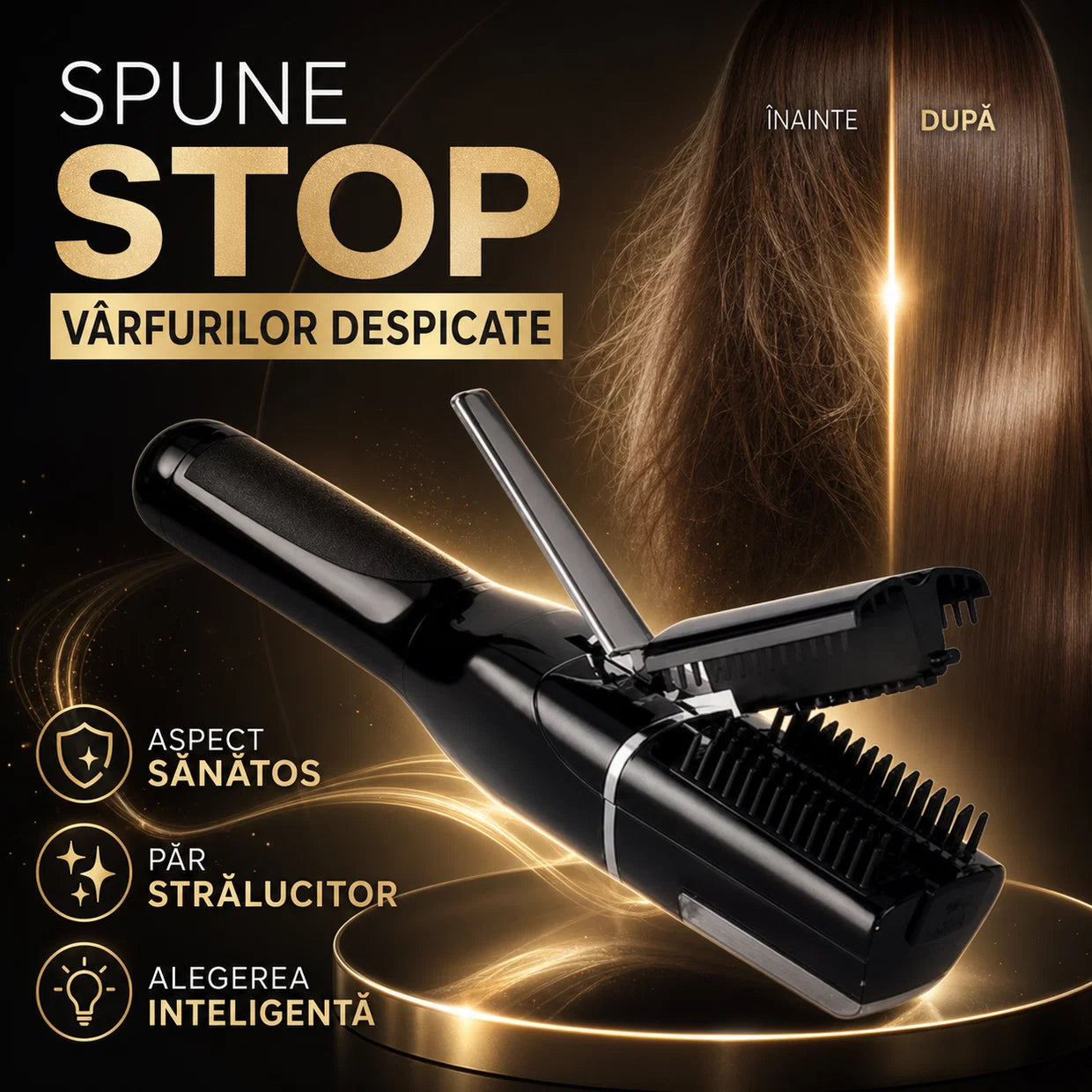 Aparat pentru Tuns Varfurile despicate cu accesorii și geantă, negru