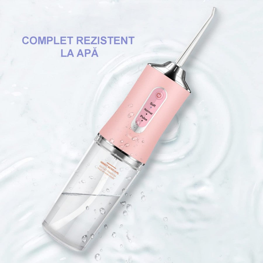 Irigator oral pentru dus bucal cu 4 capete curatare 3 moduri rezervor 220 ml