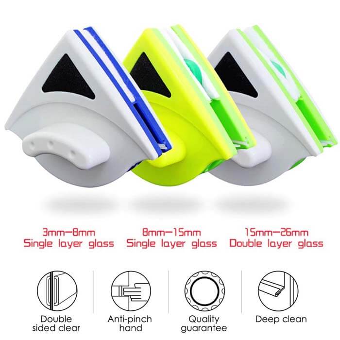 Stergator magnetic pentru geamuri 3D EasyWindow, SMANIA, Pentru geamuri cu grosime intre 15-26 mm