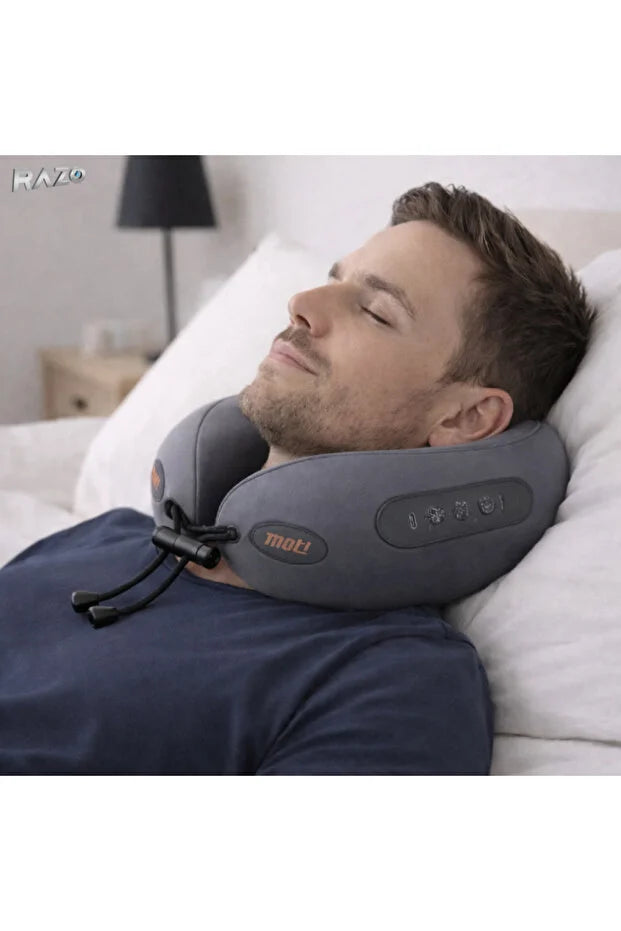 Razo Perna masaj cervical electrica RAZO, Incalzire, Wireless, pentru gat, umeri, Relaxare musculara