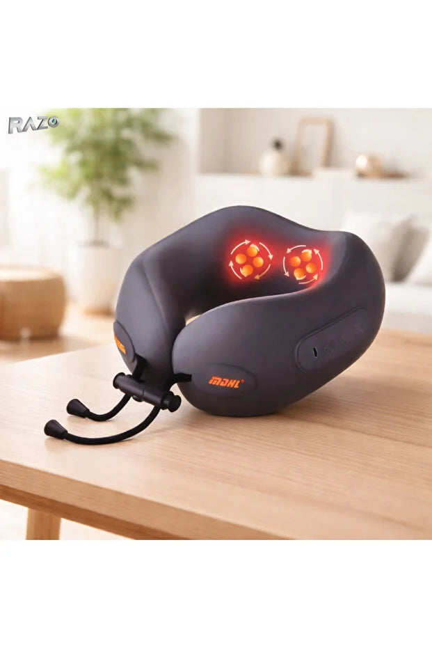 Razo Perna masaj cervical electrica RAZO, Incalzire, Wireless, pentru gat, umeri, Relaxare musculara