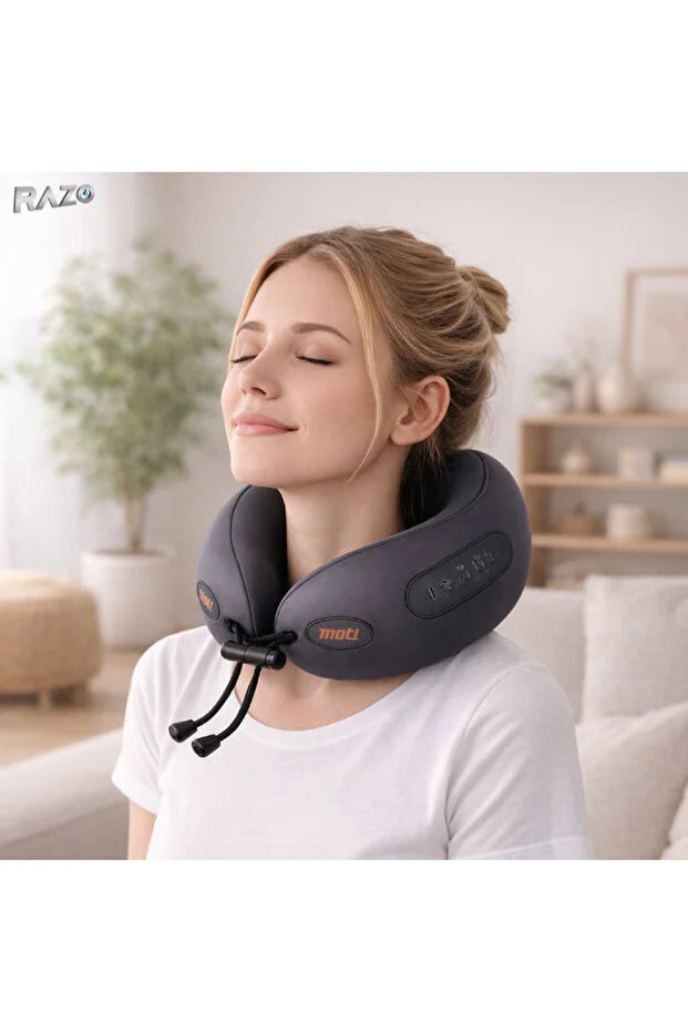 Razo Perna masaj cervical electrica RAZO, Incalzire, Wireless, pentru gat, umeri, Relaxare musculara