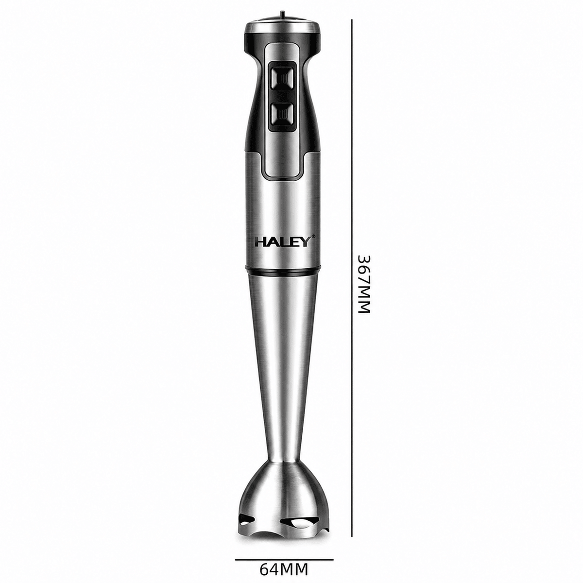 Blender Vertical De Mână Haley HY-1103, 1600W, 2 Viteze, Lame Din Oțel Inoxidabil, Picior Detașabil, Funcție Anti-Stropire, Roșu/Inox