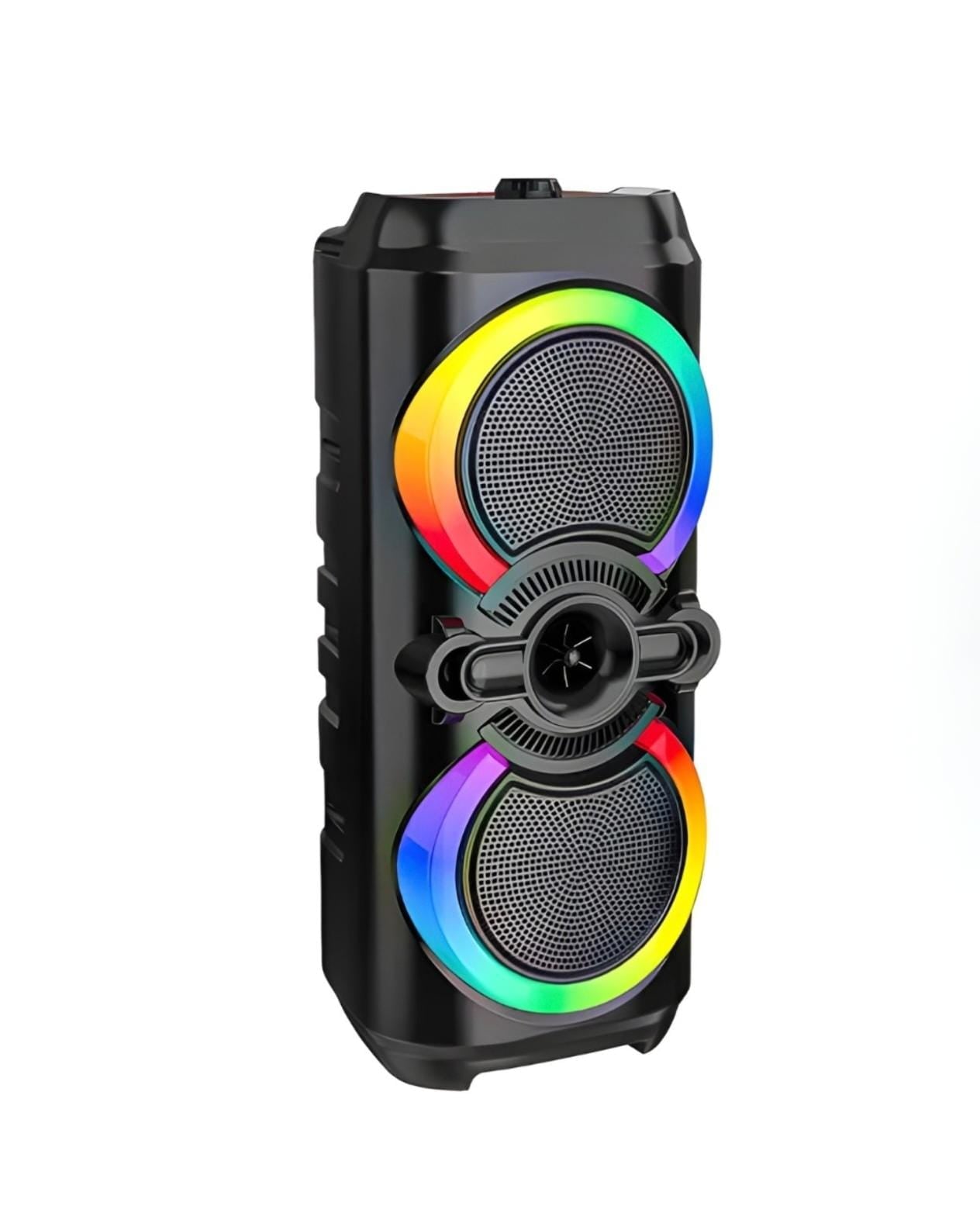 Boxă portabilă Blasko 10W cu microfon karaoke, lumini LED RGB, Bluetooth, USB