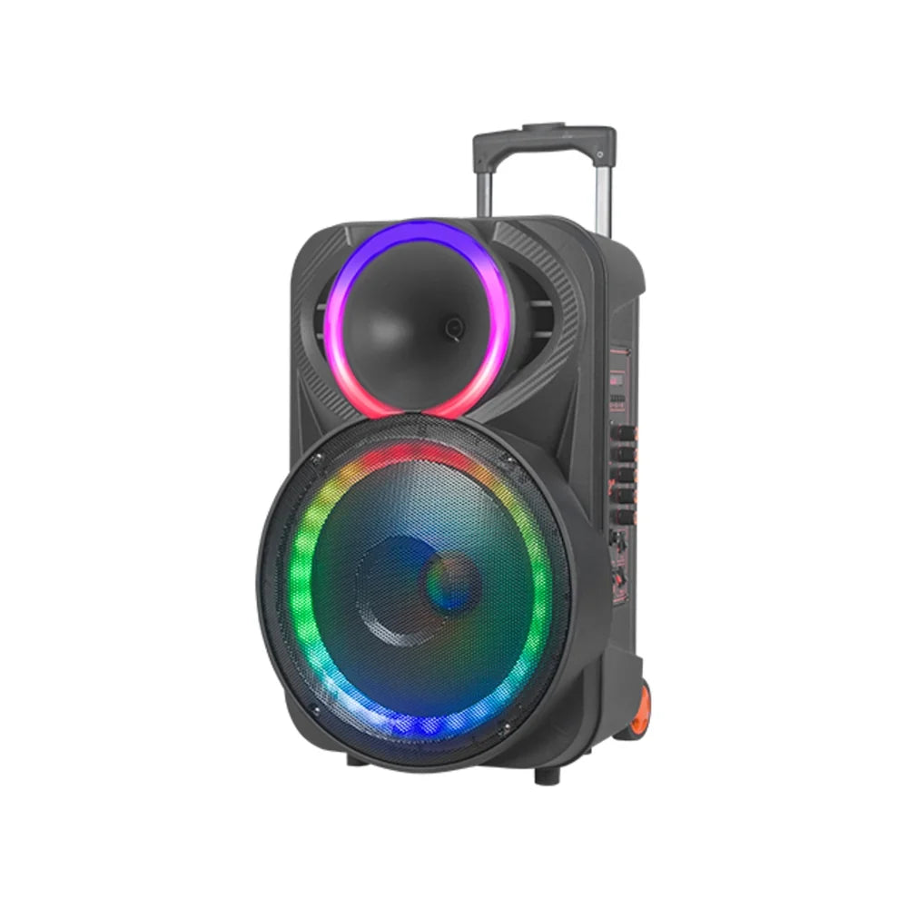 At Performance Vezi toate produsele Boxă Portabilă Karaoke 12" KOLAV F1230, 400W PMPO, Acumulator Reîncărcabil, 2 Microfoane Wireless, Bluetooth, RGB LED, TWS, USB/TF, FM Radio, Telecomandă, Bass puternic