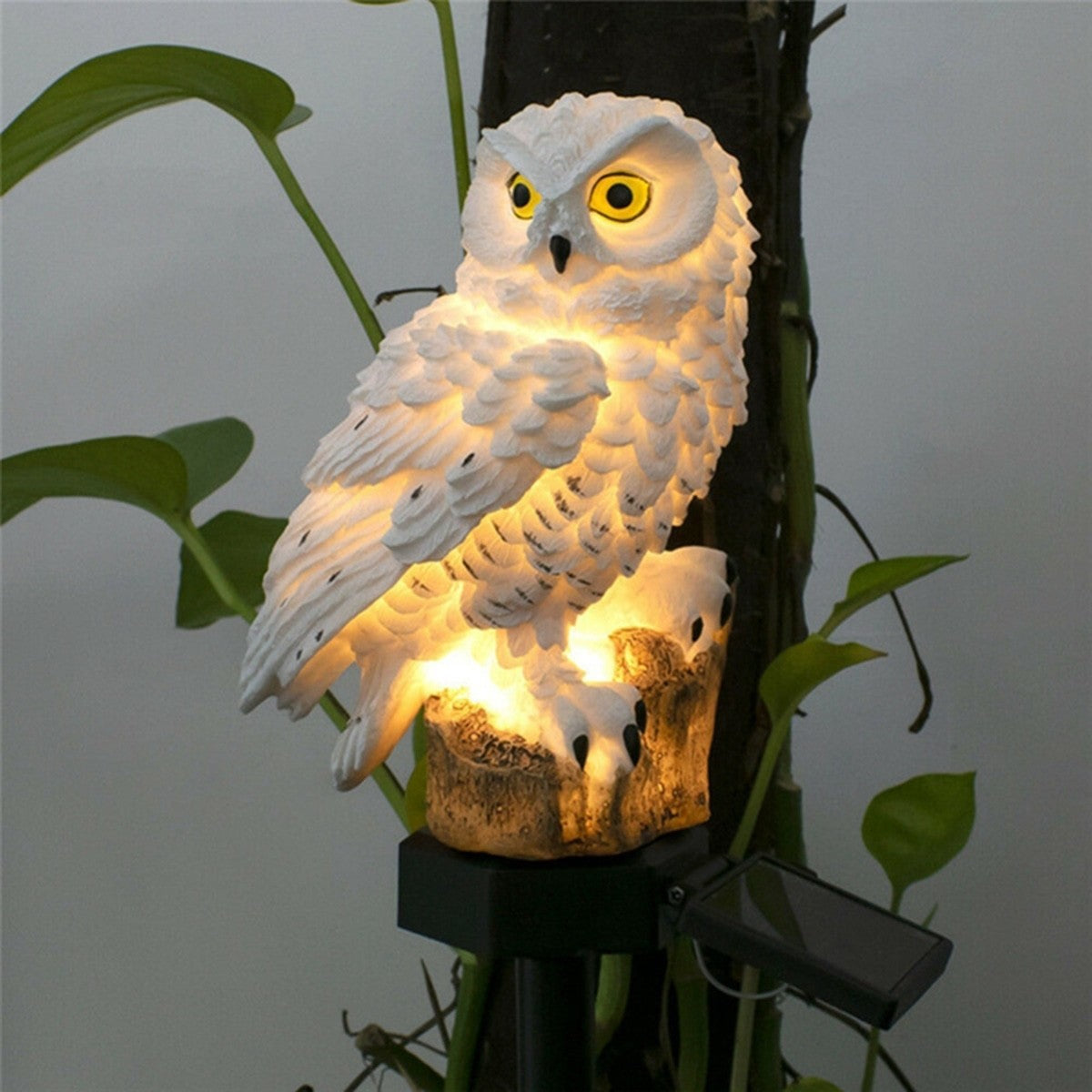 Lampa Solara Decorativa Gradina Bufnita | LED Lumina Calda | Senzor de Amurg | IP44 | Panou Solar Reglabil | 44 x 11 x 6.5 cm