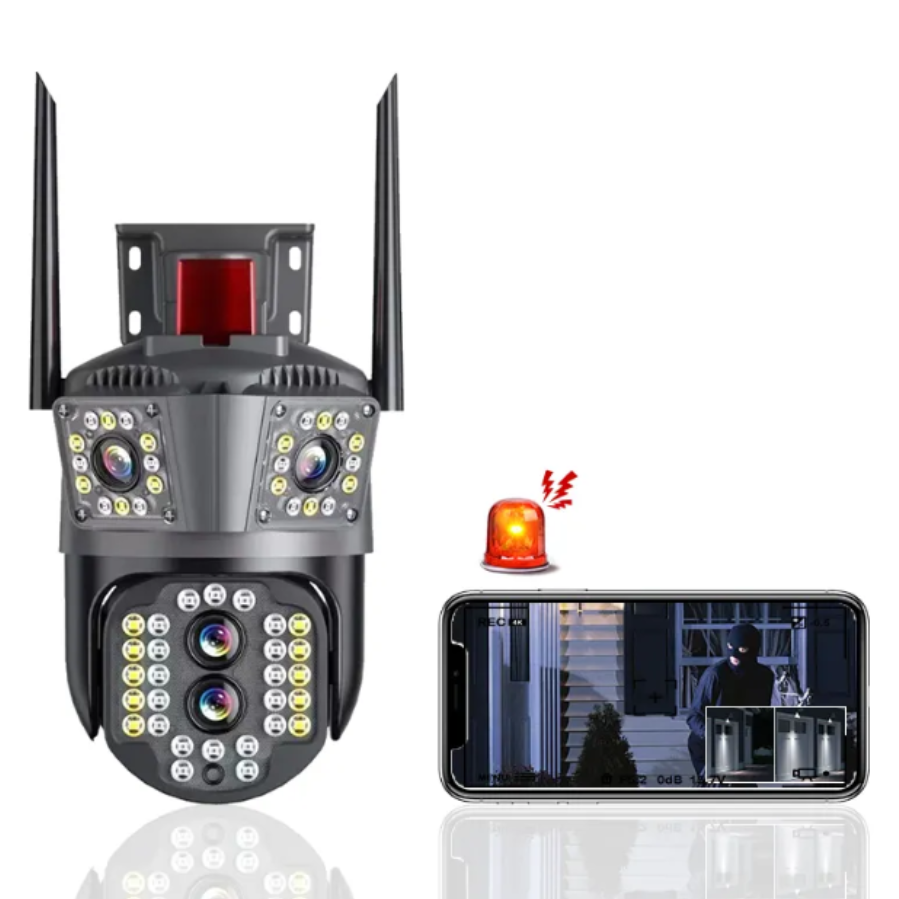 Camera Supraveghere WiFi 12MP Ultra HD cu Zoom 5X si Card 32GB - Pachet Complet Securitate