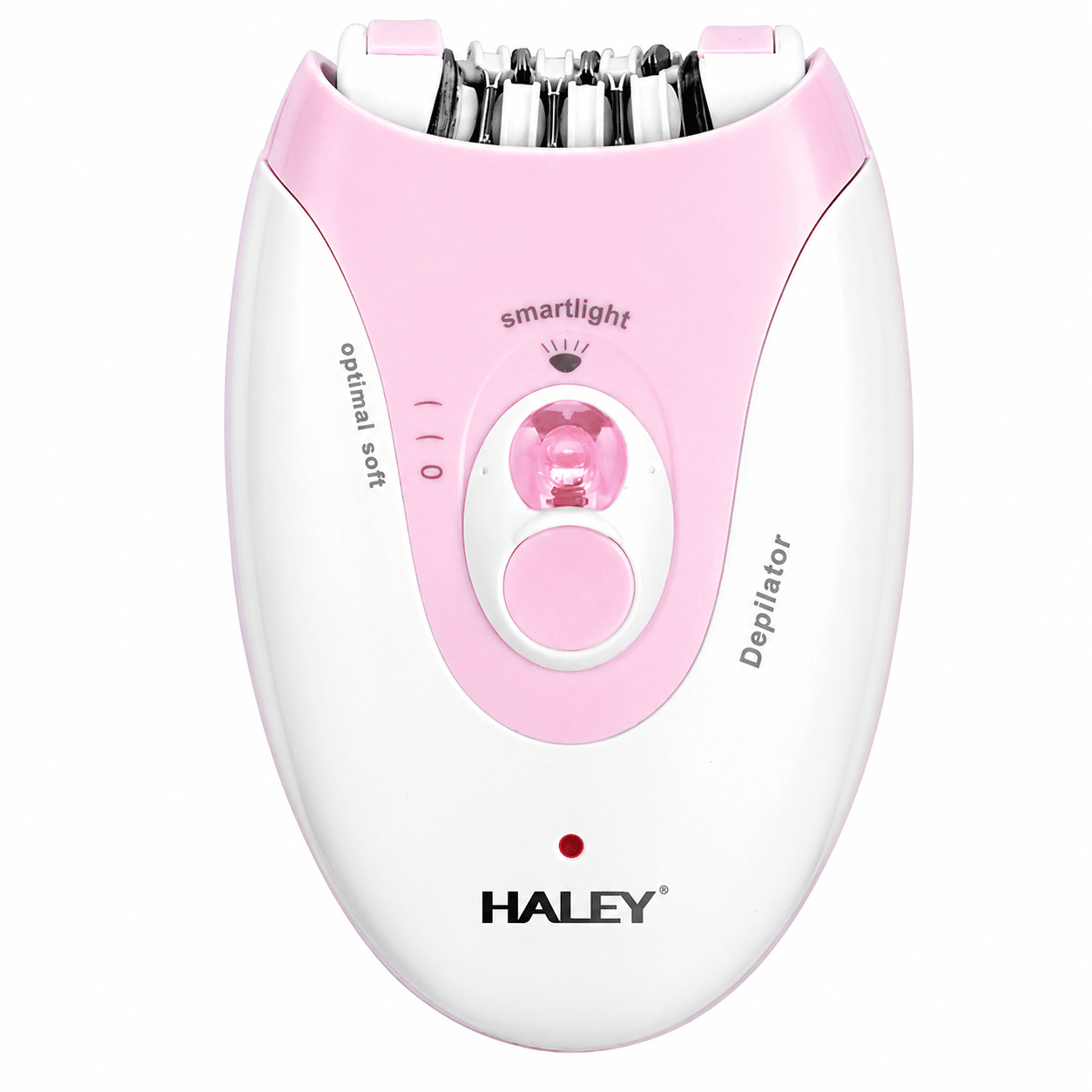 Epilator Electric pentru Femei HALEY HY-6501, 36 Pensete, 2 Trepte de Viteză, Lumină LED, Sistem de Masaj, Acumulator Reîncărcabil, Alb/Roz