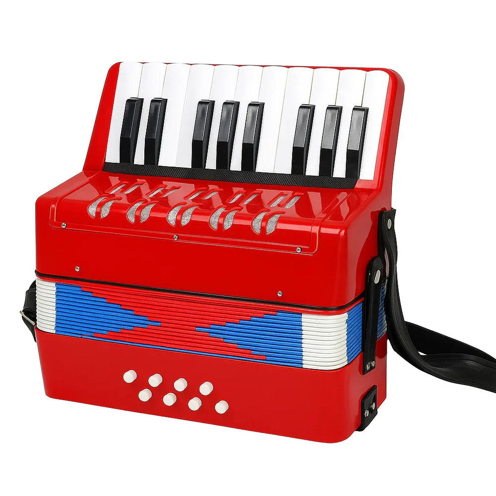 At Performance Vezi toate produsele Mini Acordeon AT PERFORMANCE®, cu 17 clape si 8 butoane de bass, de jucarie, Albastru .