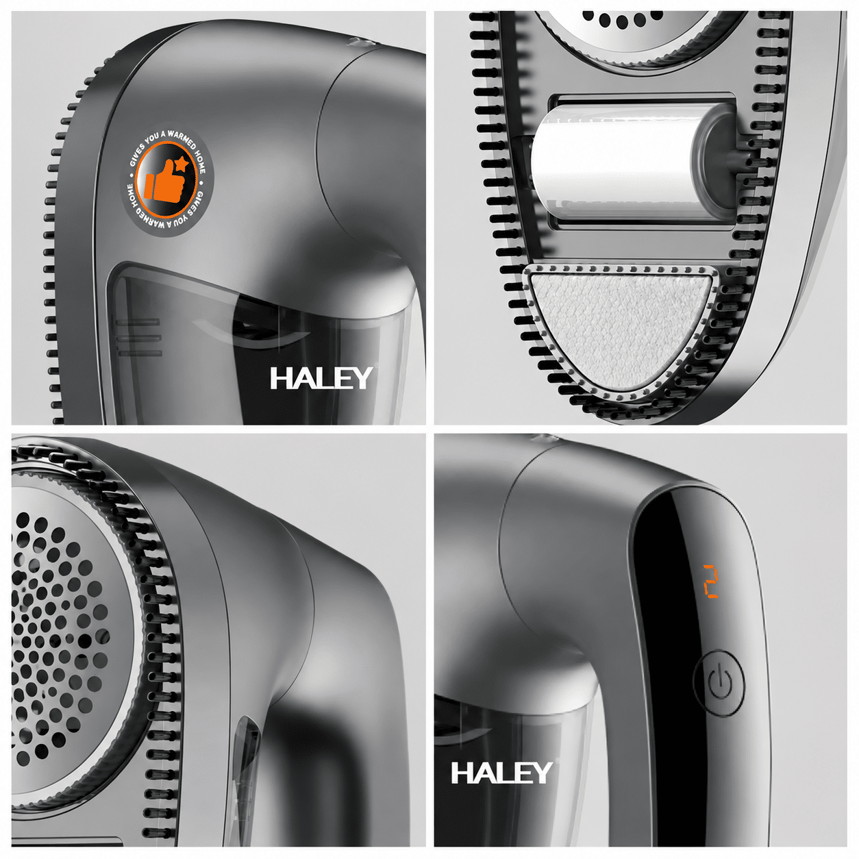 Aparat Electric 2 În 1 Pentru Îndepărtarea Scamelor Haley HY-127, 5W, Acumulator 1200mAh, 6 Lame, Mâner Rotativ 180°, Afișaj LED, Reîncărcabil USB