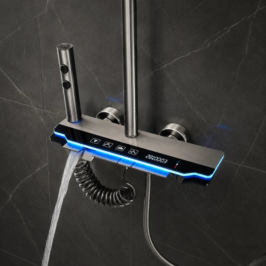 Coloana Dus Crom Sistem Dus Complet cu Baterie Mixta Termostatica