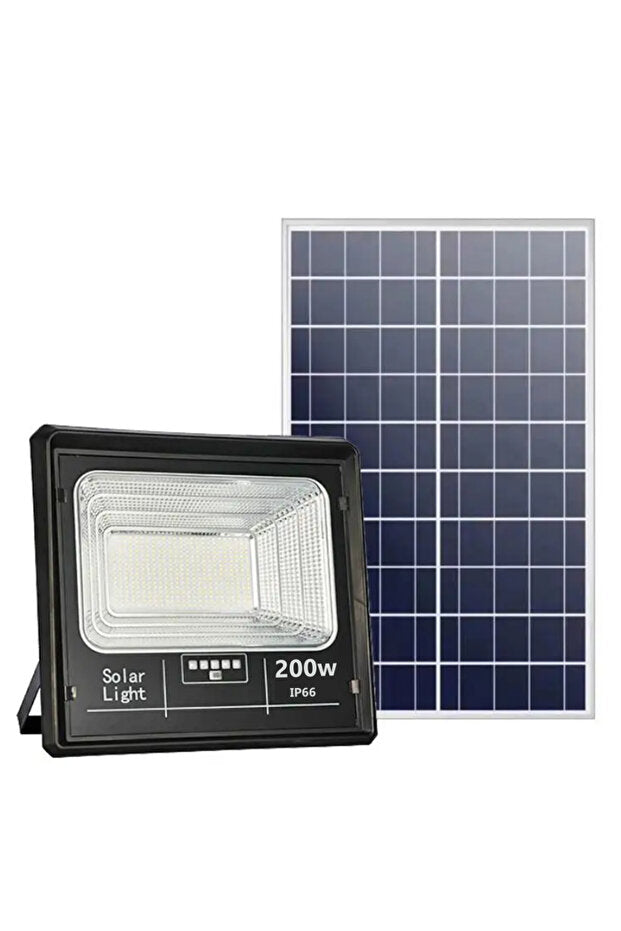 Proiector Solar Jortan 200W IP66 cu Indicator Baterie si Telecomanda 6500K