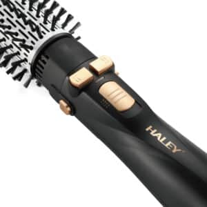 Perie Rotativă cu Uscător HALEY 6 în 1, 1200W, Capete Interșchimbabile, 3 Trepte, Încălzire Rapidă, Protecție Păr, Design Negru