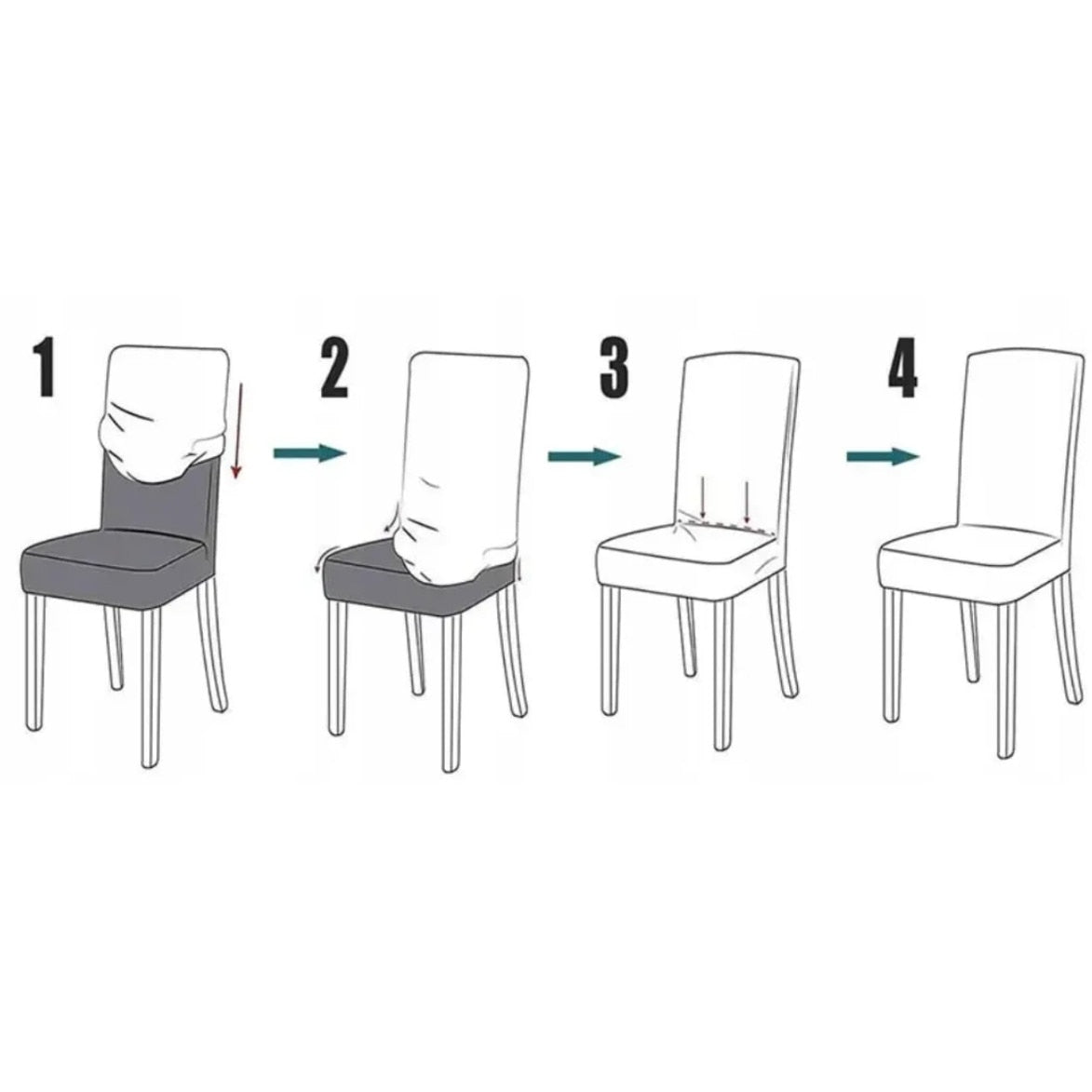 Set 6 Huse Scaune Albe