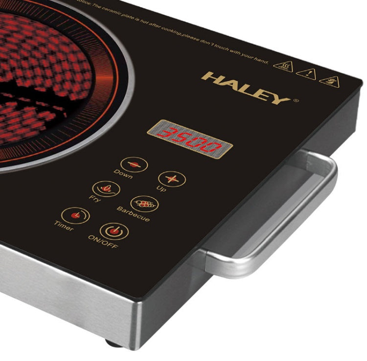 Plită cu Inducție HALEY 3500W, Geam Cristal Negru, Timer, Control Tactil, Oprire Automată, Protecție la Supraincălzire