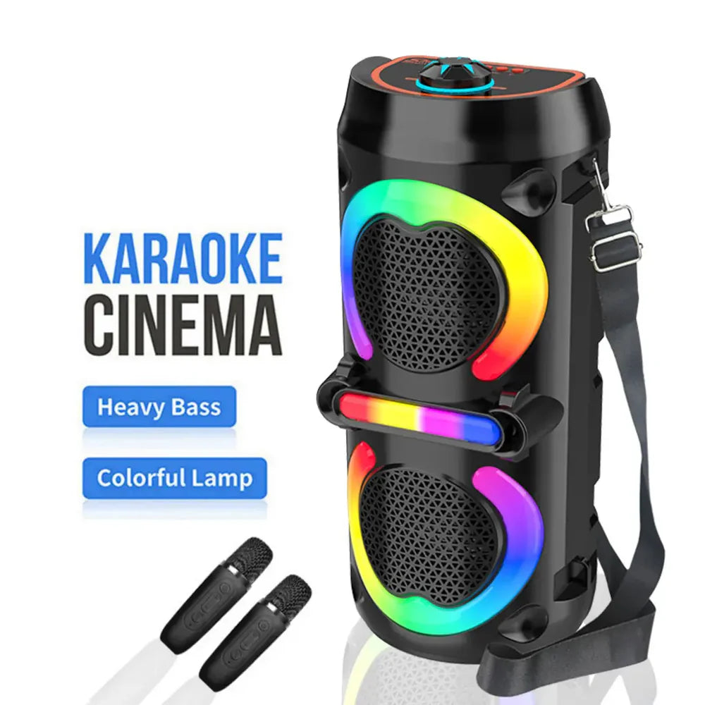 At Performance Vezi toate produsele Boxă Portabilă Bluetooth Karaoke ZQS42111KW, 200W, 2 Microfoane Wireless Incluse, Lumini LED RGB, Bass Puternic, Curea de Transport, Acumulator 2500mAh, Negru