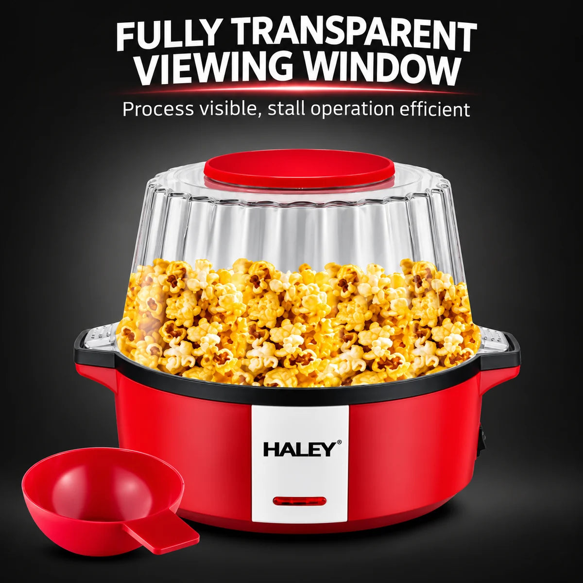 HALEY Vezi toate produsele Aparat pentru Popcorn HALEY® HY-6202, 700W, 60g, Tehnologie cu Aer Cald, Fără Ulei, Popcorn în 3 Minute