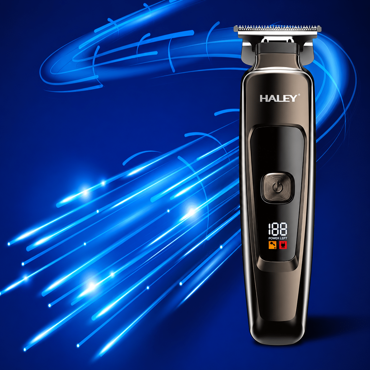 Mașină Profesională de Tuns și Contur HALEY HY-4500, Acumulator 1200mAh, Autonomie 200 Min, Lamă din Oțel, Display Digital, Reîncărcabilă
