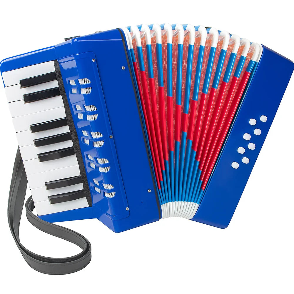At Performance Vezi toate produsele Mini Acordeon AT PERFORMANCE®, cu 17 clape si 8 butoane de bass, de jucarie, Albastru .