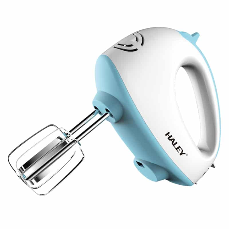 Mixer de Mână Haley 500W, 7 Trepte Viteză, Alb/Albastru, Silențios, Accesorii Incluse