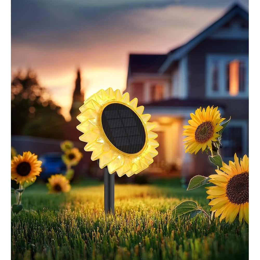 Lampa Solara Decorativa Floarea Soarelui | LED 3000K | Energie Solara | Pentru Gradina si Terasa | 0.06W | Galben