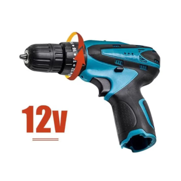 Bormașină / Autofiletantă Fără Fir 12V cu 2 Acumulatori și Trusă de 24 Accesorii