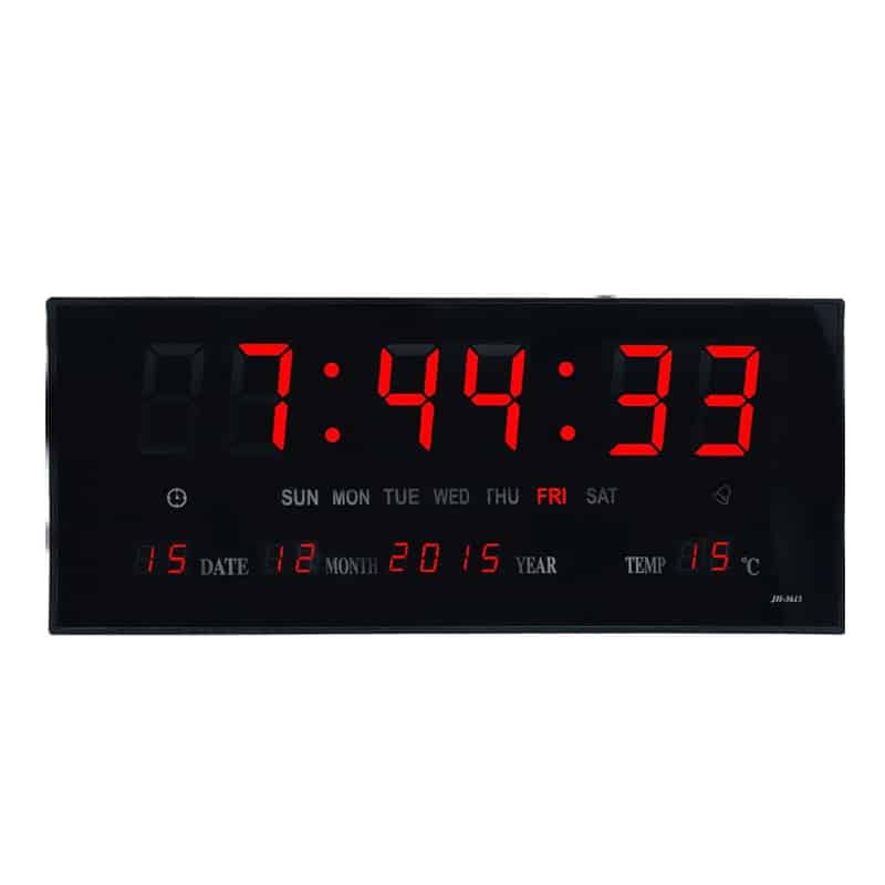 Ceas digital de perete JH-3615, afisaj alb