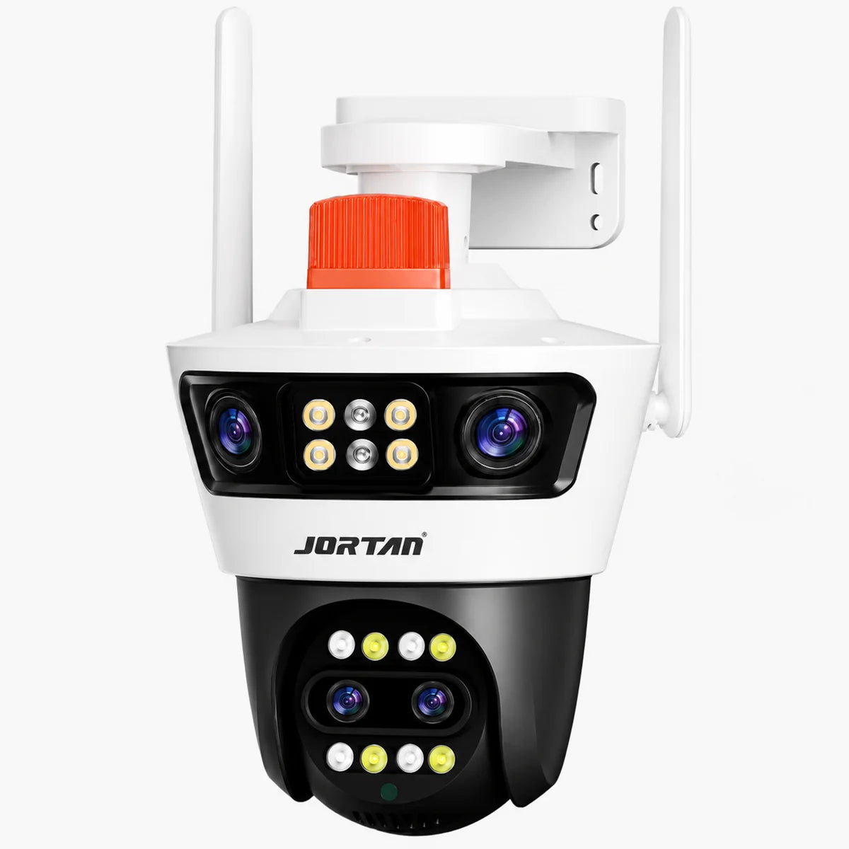 Camera Supraveghere WiFi JORTAN 7AL, 12MP, 4 Lentile cu Zoom 6x, Rotire 360°, Alarma, Vedere Nocturna Color, Ethernet, Waterproo