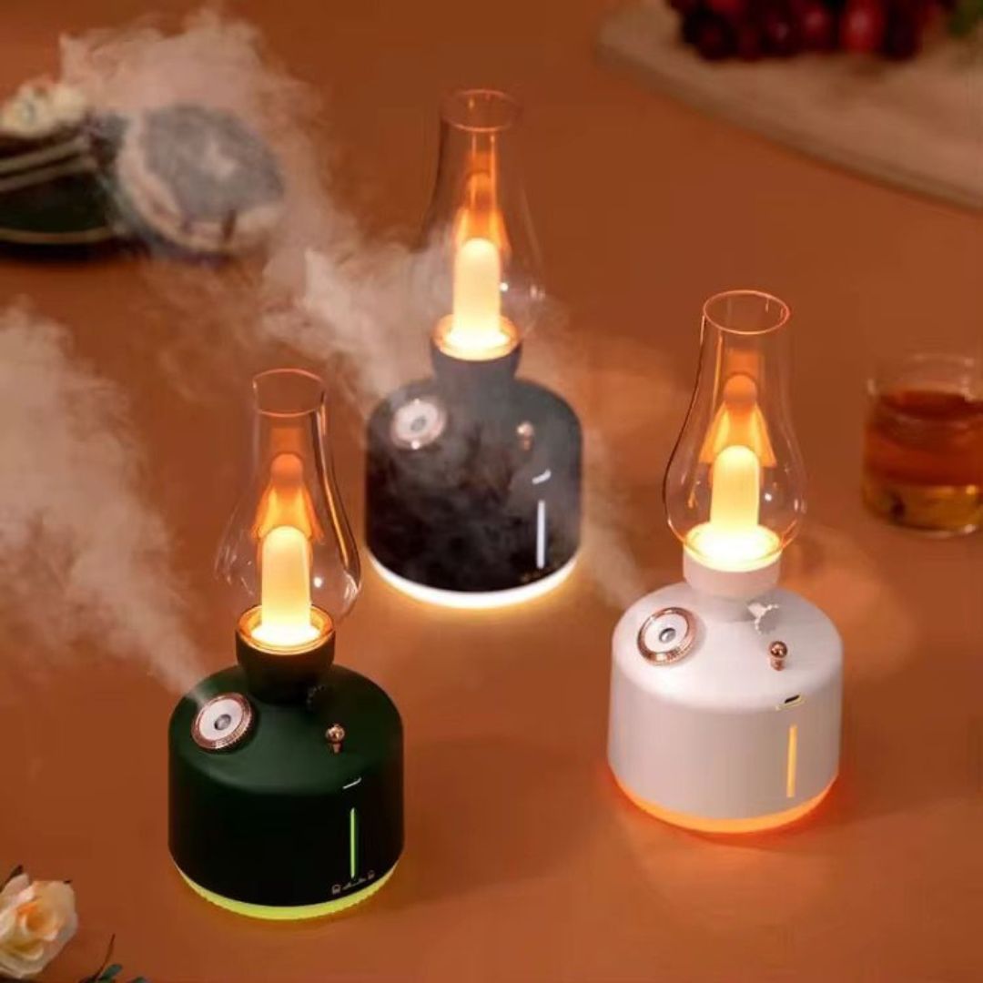 Difuzor de Aromă tip lampa-Umidificator cu Lumină Ambientală și Aromaterapie