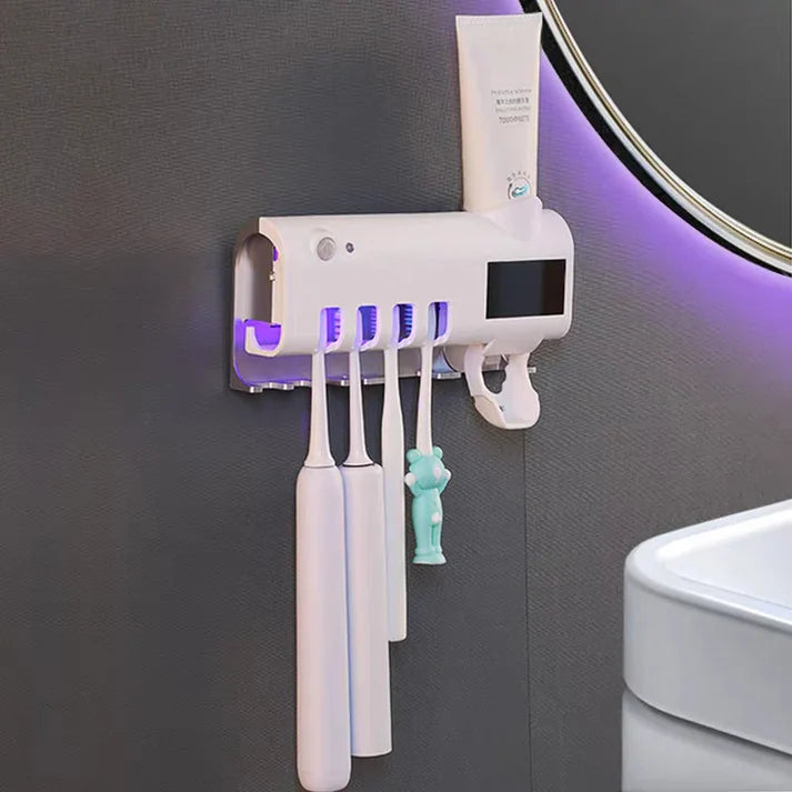 Dozator Pastă de Dinți Multifuncțional cu Sterilizator UV pentru Periuțe – Premium