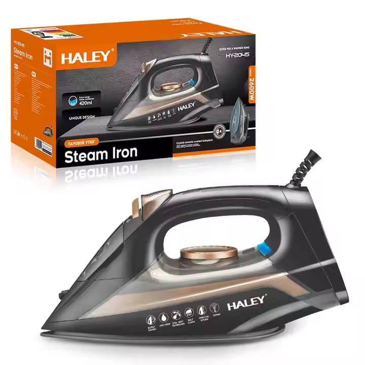 Fier de Călcat Electric HALEY 2200W, Mic Portabil de Înaltă Calitate, cu Abur, Puternic pentru Hoteluri