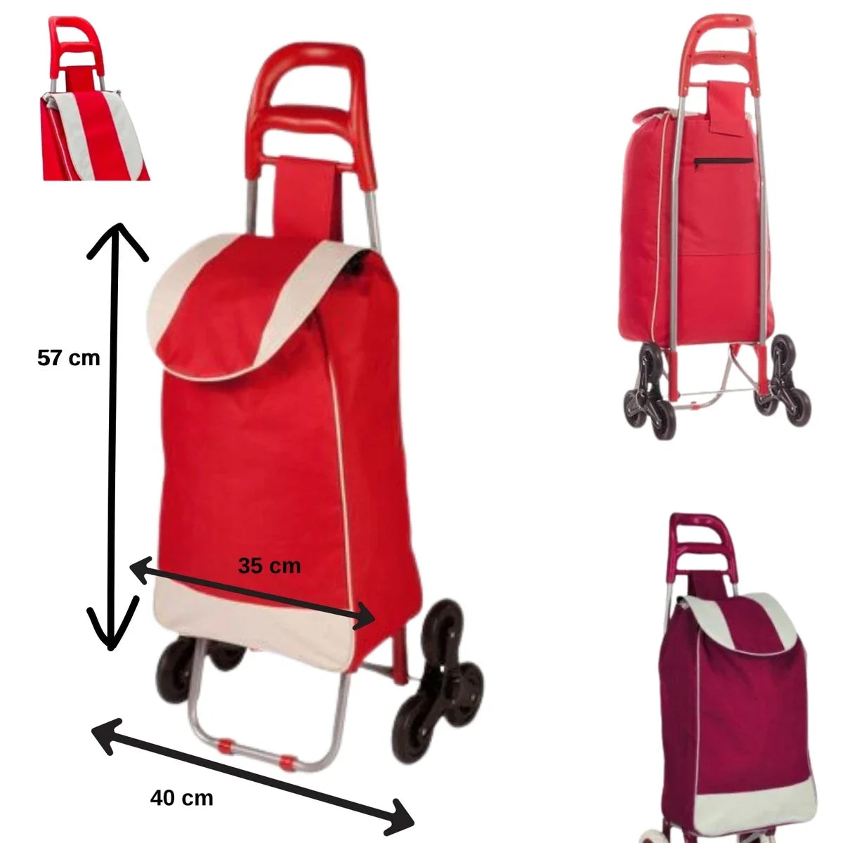 Carucior de piata Grunberg cu 6 roti BF209 Albastru