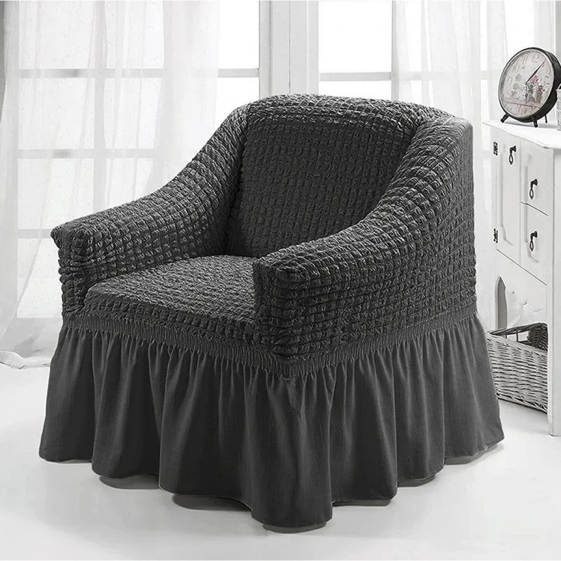 Set huse gri inchis pentru 2 fotolii- sethfot003