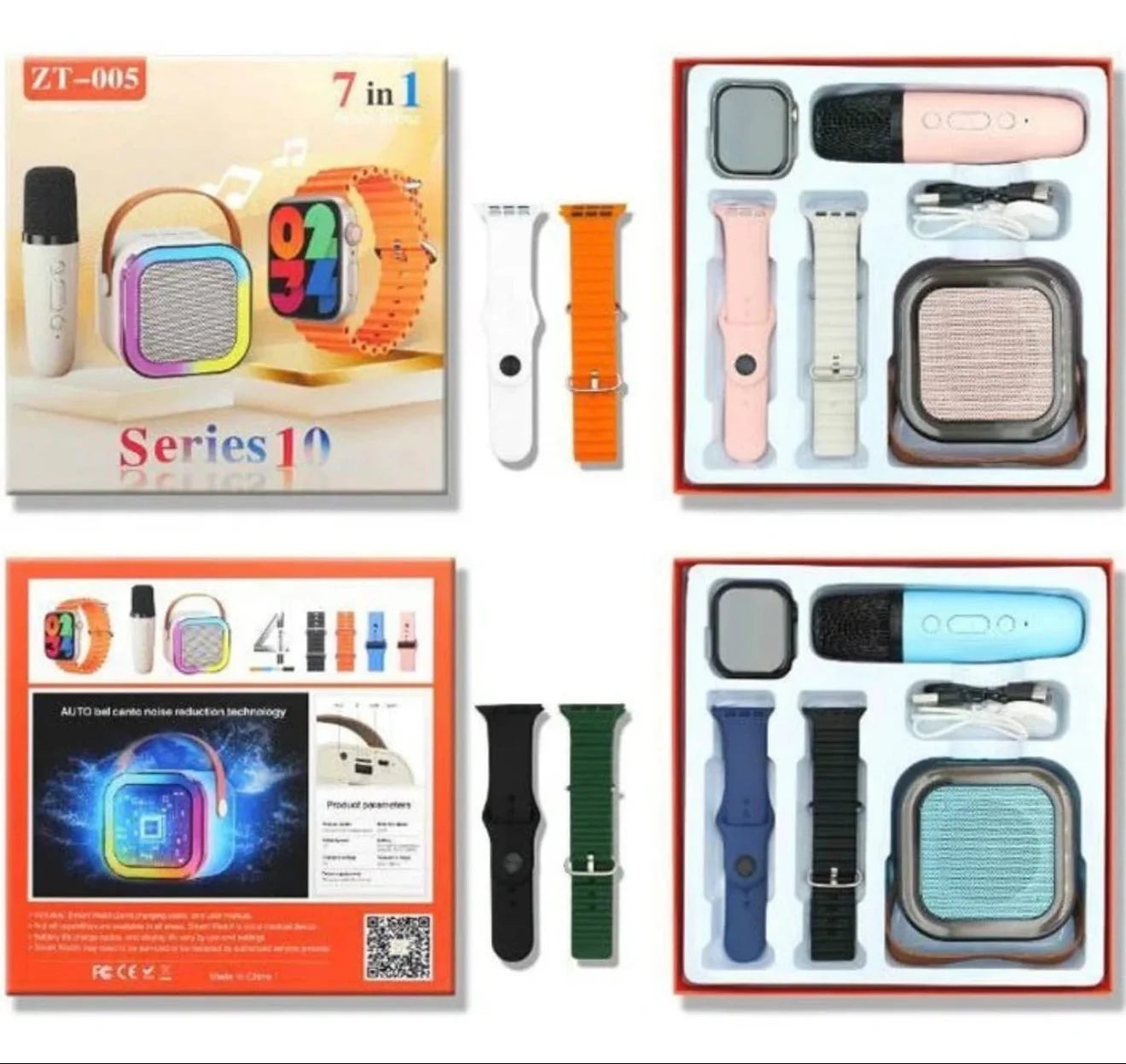 Ceas inteligent multifunctional cu 4 curele boxa cu microfon