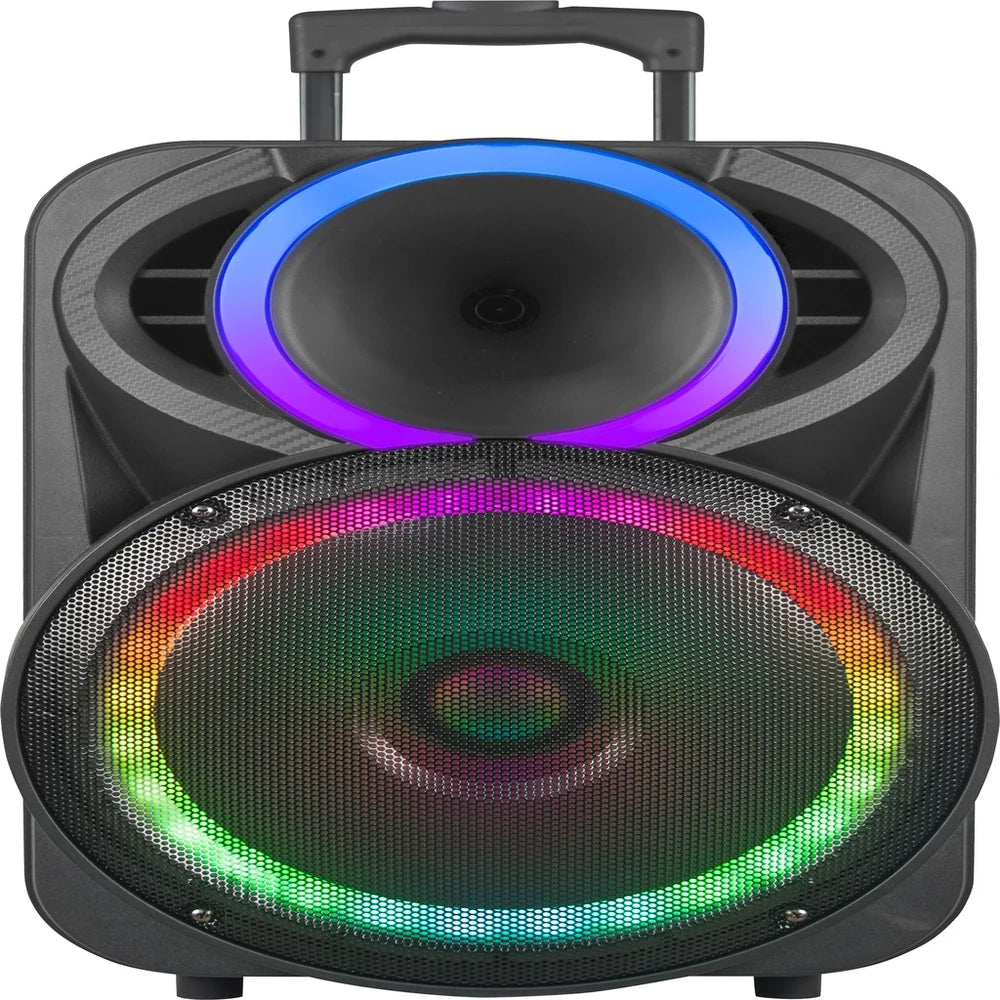 At Performance Vezi toate produsele Boxă Portabilă Karaoke 12" KOLAV F1230, 400W PMPO, Acumulator Reîncărcabil, 2 Microfoane Wireless, Bluetooth, RGB LED, TWS, USB/TF, FM Radio, Telecomandă, Bass puternic