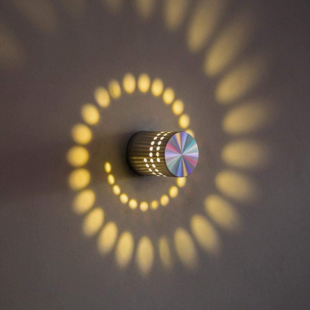 Lampa de Perete RGB cu Efect Spirala si Telecomanda, 3W