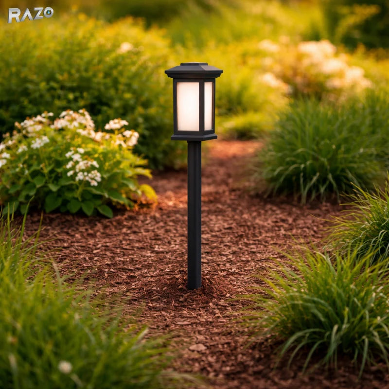 Lampa solara gradina RAZO, Incarcare automata, LED, Lumina calda, Iluminat exterior elegant, 55x8x8 cm