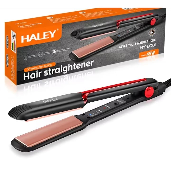 Placa Profesionala de Indreptat Parul HALEY HY-3001 – Performanta de Top, Design Compact si Putere Eficienta de 45W