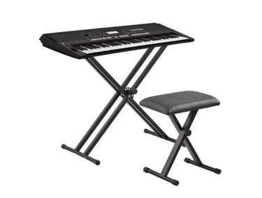 Scaun pentru Orga cu Inaltime Reglabila, Confort Sporit, Design Stabil, 52 / 55 / 57 cm, Pliabil, Usor de Depozitat, Protectie Podea, Negru
