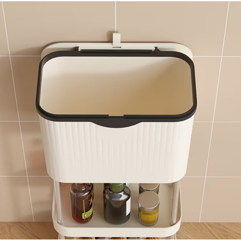 Cos de gunoi tip suport de depozitare cu roti din plastic 78.5 x 24 x 17cm