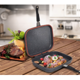 Tigaie Grill Dubla 32 cm Garnitura Silicon Maner Magnetic