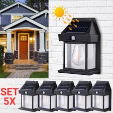 Set 5 Lampi Solare de Perete tip Felinar, cu Senzor de Miscare